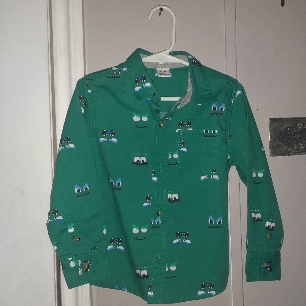 4T  BOY LS COLLARD SHIRT